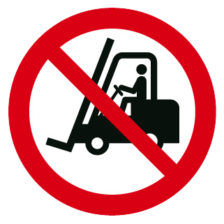Interdit aux chariots élévateurs fourche - étiquettes et panneaux d'interdiction et de restriction